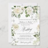 CreamyFloral Eucalyptus Script Calligraphy Wedding Einladung (Vorderseite)