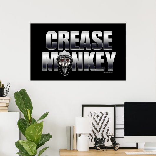 Crease Monkey (Hockey Goalie) Poster (Heimbüro)
