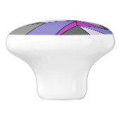 "Creasen" Lila, rosa und grau Keramikknauf (Seitenansicht)