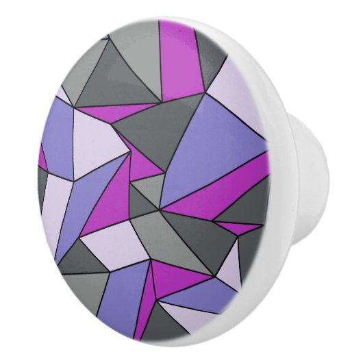 "Creasen" Lila, rosa und grau Keramikknauf (Rechts)