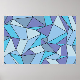 "Creases" Aqua Lila extra Large Print Poster