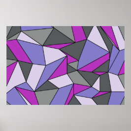 "Creases" Lila graue Extra Large Print Poster