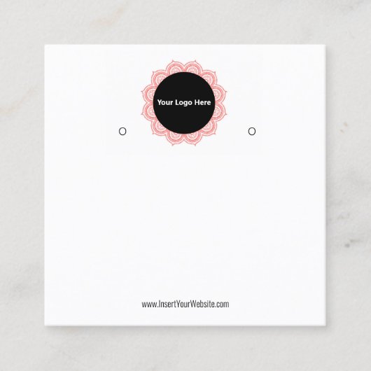 Creat Your Custom Logo Earring Display Card  Quadratische Visitenkarte (Vorderseite)
