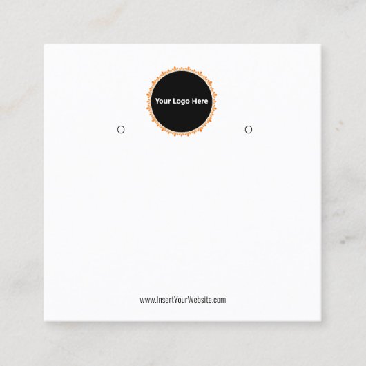 Creat Your Custom Logo Earring Display Card Quadratische Visitenkarte (Vorderseite)