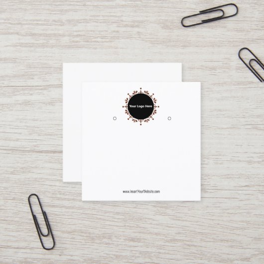 Creat Your Custom Logo Earring Display Card Quadratische Visitenkarte (Vorderseite/Rückseite Beispiel)