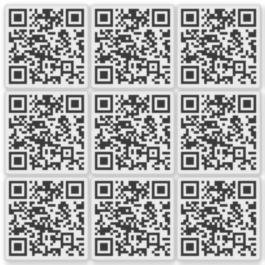 Create 9 Scannable QR Codes | Transparent Aufkleber (Vorderseite)