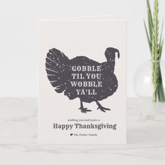 Create A Custom Text Turkey Thanksgiving Karte (Vorderseite)