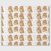 Create a cute horse wearing a tiny Christmas hat Geschenkpapier (Flach)