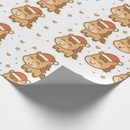 Create a cute horse wearing a tiny Christmas hat Geschenkpapier (Ecke)