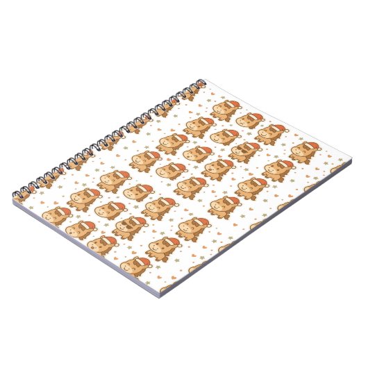 Create a cute horse wearing a tiny Christmas hat Notizblock (Linke Seite)