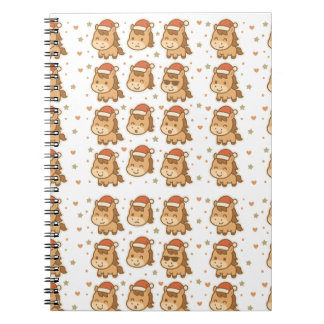 Create a cute horse wearing a tiny Christmas hat Notizblock