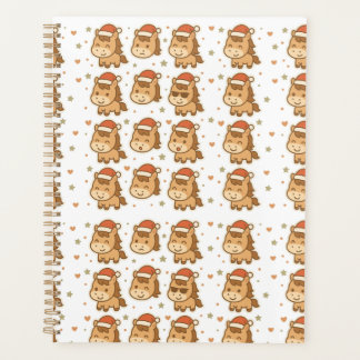 Create a cute horse wearing a tiny Christmas hat Planer