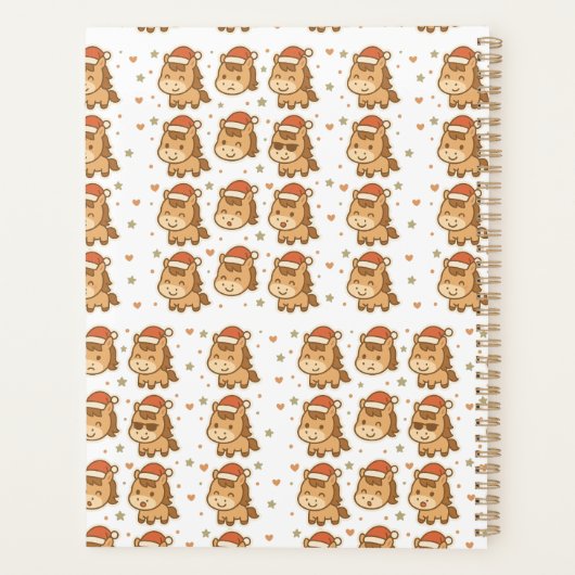 Create a cute horse wearing a tiny Christmas hat Planer (Rückseite)