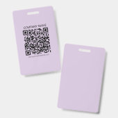 Create a QR Code | Pale Lavender Violet Ausweis (Vorder- & Rückseite)