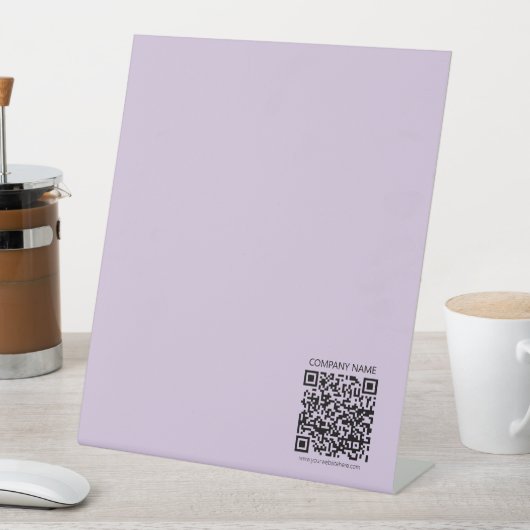 Create a QR Code | Pale Lavender Violet Sockelschild (In Situ)