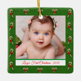 Create Baby First Christmas Foto Keramikornament