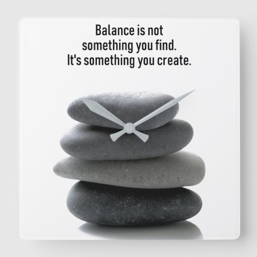 Create Balance Square Wall Clock Quadratische Wanduhr (Vorderseite)