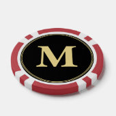 Create Custom Black Gold Monogram Tournament Game Pokerchips (Einzeln)