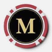 Create Custom Black Gold Monogram Tournament Game Pokerchips (Rückseite)