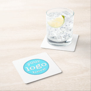 Create Custom Business Office Company Cafe Logo Rechteckiger Pappuntersetzer