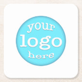 Create Custom Business Office Company Cafe Logo Rechteckiger Pappuntersetzer (Vorderseite)