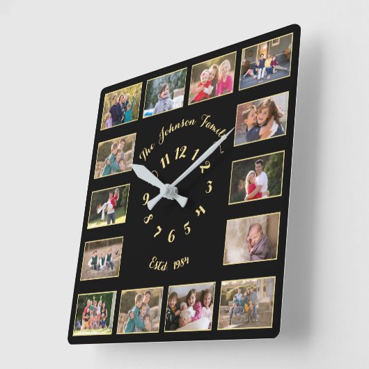 Create Custom Personalized Family Quadratische Wanduhr (Winkel)