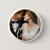 Create it yourself Love Script Gold Frame Photo Button (Vorderseite)