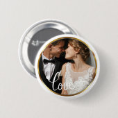 Create it yourself Love Script Gold Frame Photo Button (Vorne & Hinten)