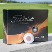 Create Monogram Name Initial Elegant Pink Golfball