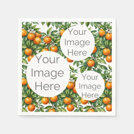 create own paper photo text template oranges serviette (Vorderseite)