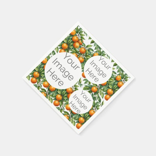 create own paper photo text template oranges serviette (Ecke)