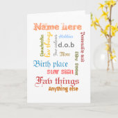 Create own personal word cloud card with template karte (Gelbe Blume)