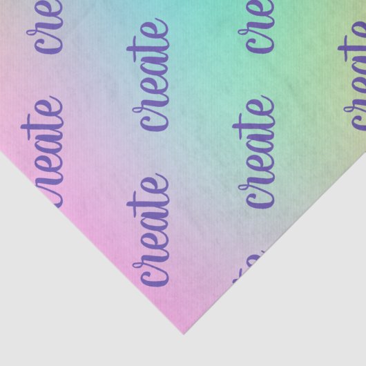 "Create" Pastel Rainbow Gradient Seidenpapier (Detail)