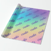 "Create" Pastel Rainbow Gradient Wrapping Paper Geschenkpapier (Ungerollt)