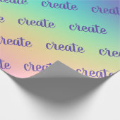 "Create" Pastel Rainbow Gradient Wrapping Paper Geschenkpapier (Ecke)
