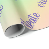 "Create" Pastel Rainbow Gradient Wrapping Paper Geschenkpapier (Rolleneckpunkt)