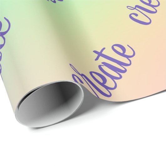 "Create" Pastel Rainbow Gradient Wrapping Paper Geschenkpapier (Rolleneckpunkt)