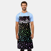 "Create" Pastel Rainbow Polka Dots Schürze (Getragen)