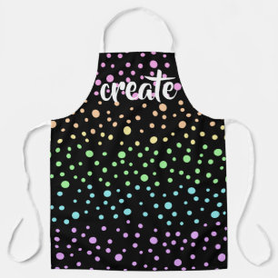 "Create" Pastel Rainbow Polka Dots Schürze