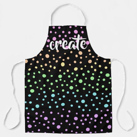 "Create" Pastel Rainbow Polka Dots Schürze (Vorderseite)