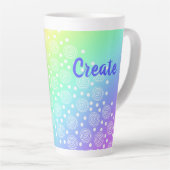 "Create" Rainbow Gradient Latte Tasse (Rechte Ecke)