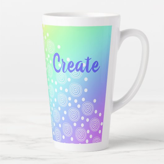 "Create" Rainbow Gradient Latte Tasse (Rechts)