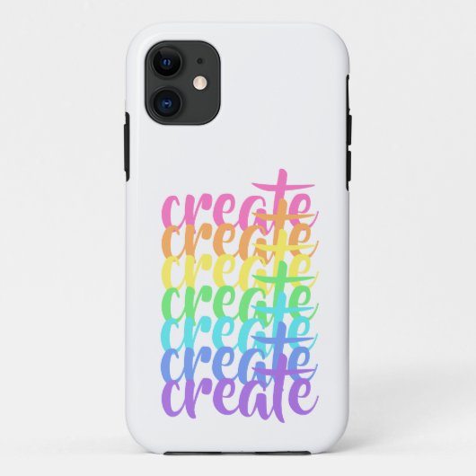 "Create" Rainbow iPhone 11 Case (Rückseite)
