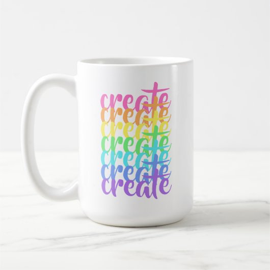"Create"-Regenbogen Kaffeetasse (Links)