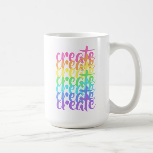 "Create"-Regenbogen Kaffeetasse (Rechts)