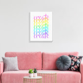 "Create"-Regenbogen Leinwanddruck (Insitu (Wohnzimmer))