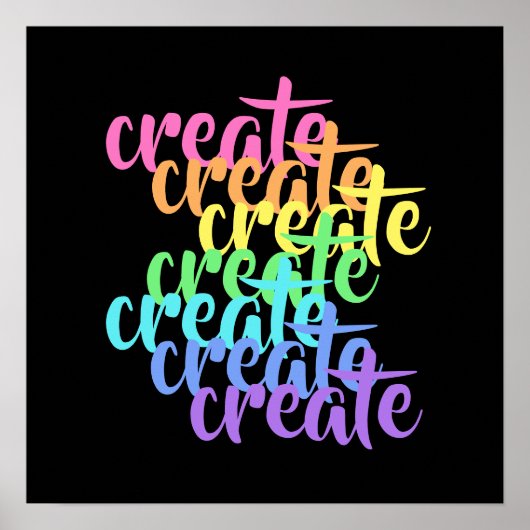 "Create"-Regenbogen Poster (Vorne)