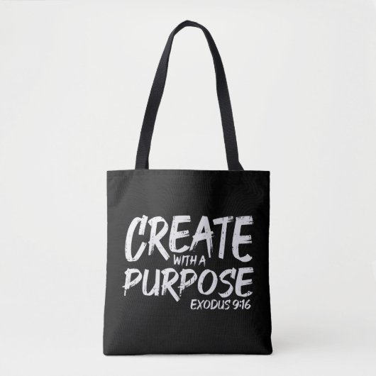 Create With Purpose Bible God Jesus Religious Chri Tasche (Vorderseite)