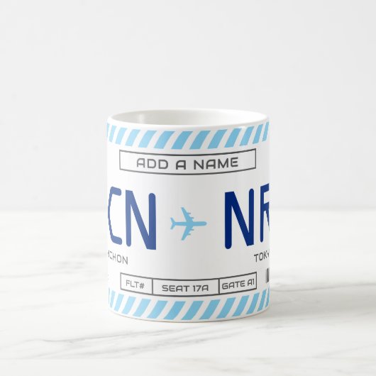 Create Your Boarding Pass Mug for Travel Fans Kaffeetasse (Mittel)