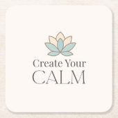Create Your Calm Minimal Motivational Coaster Rechteckiger Pappuntersetzer (Vorderseite)